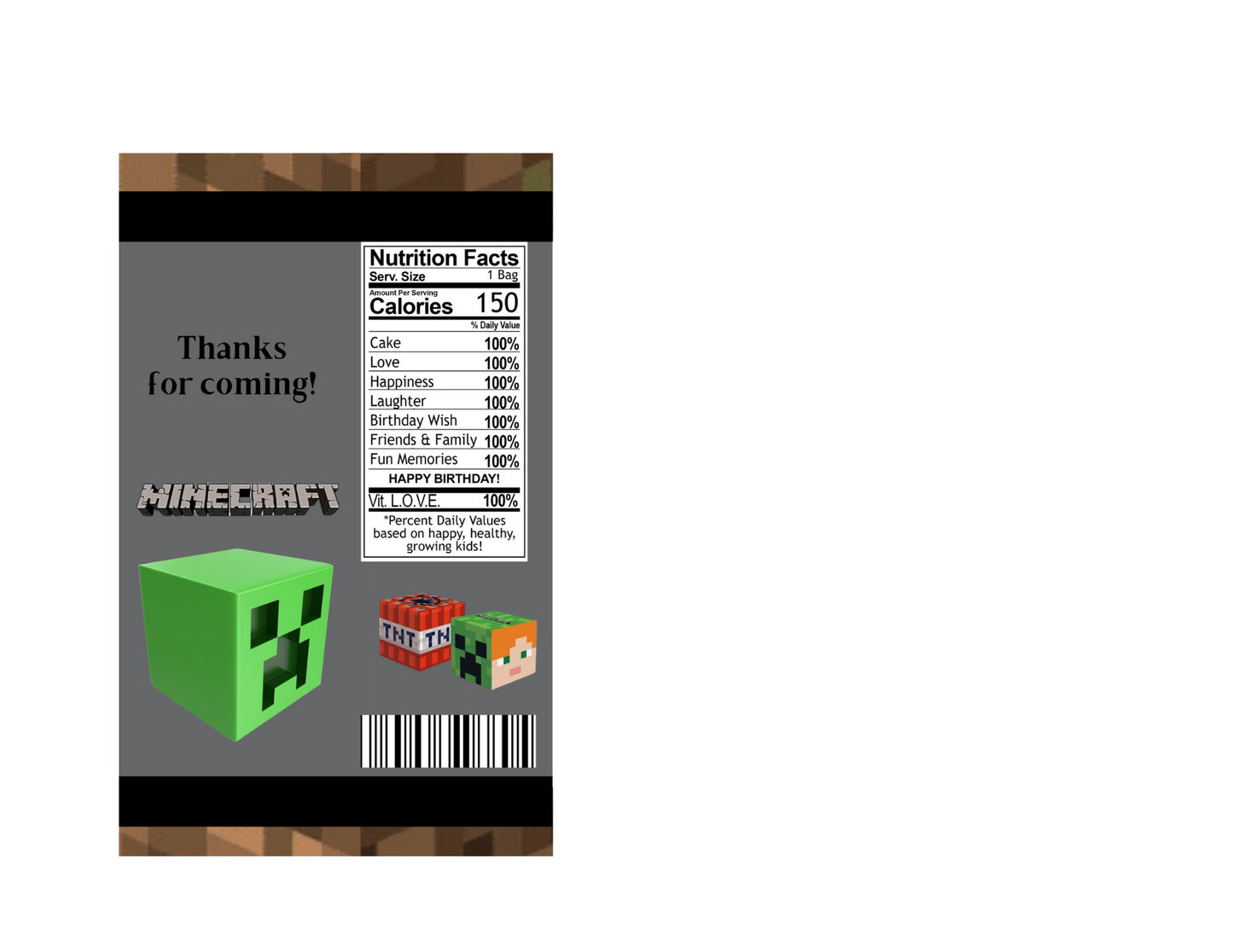 MINECRAFT PARTY FAVOR BUNDLE