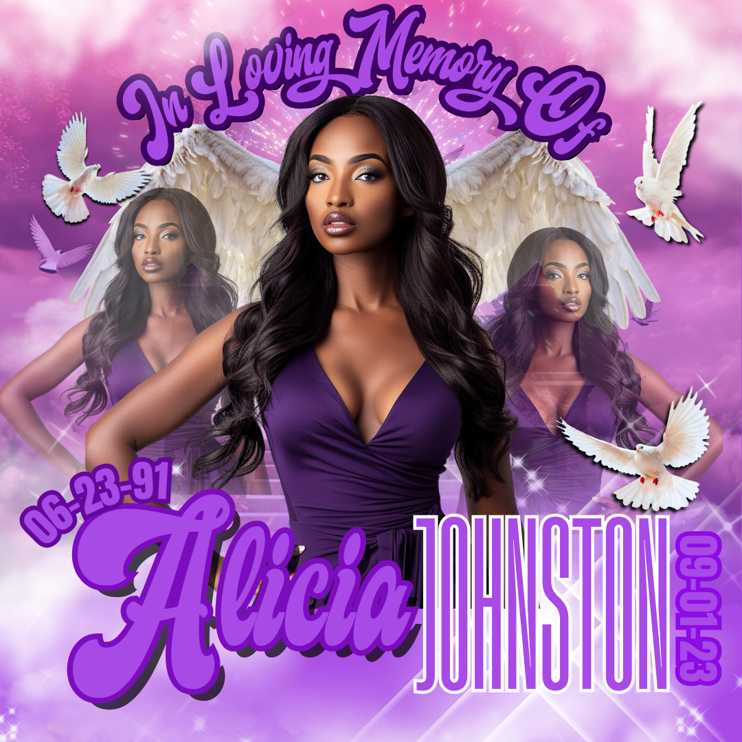 Single Purple Memorial Editable